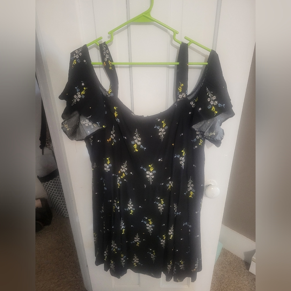 Black Floral Size 18 Mini Dress